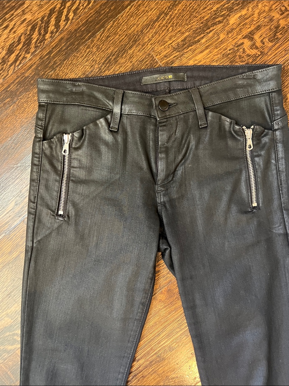 Joe's Jeans Black Skinny Moto Zip Jeans - Picture 2 of 5